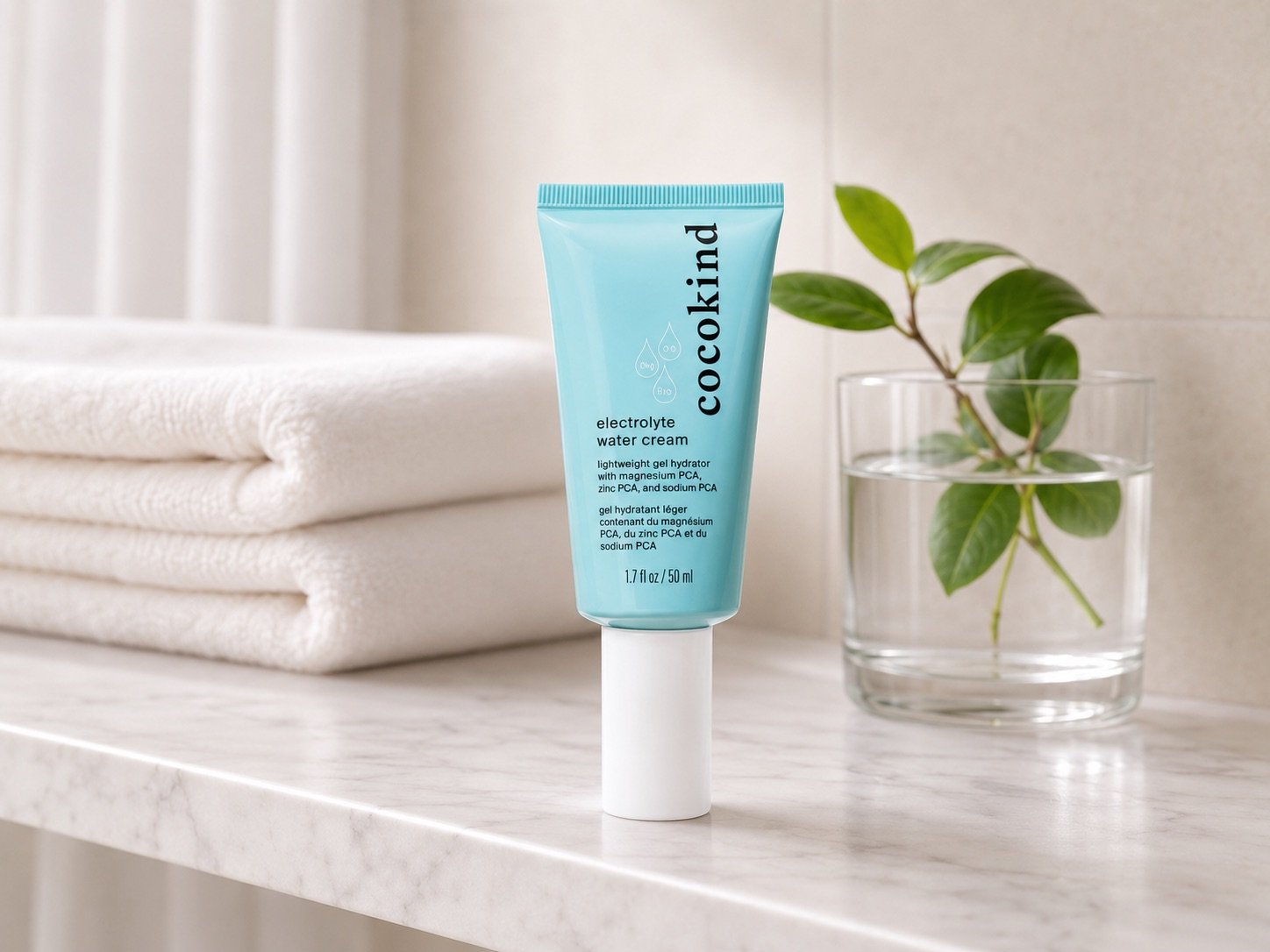 Cocokind electrolyte water cream jar shown as a lightweight daily gel moisturizer