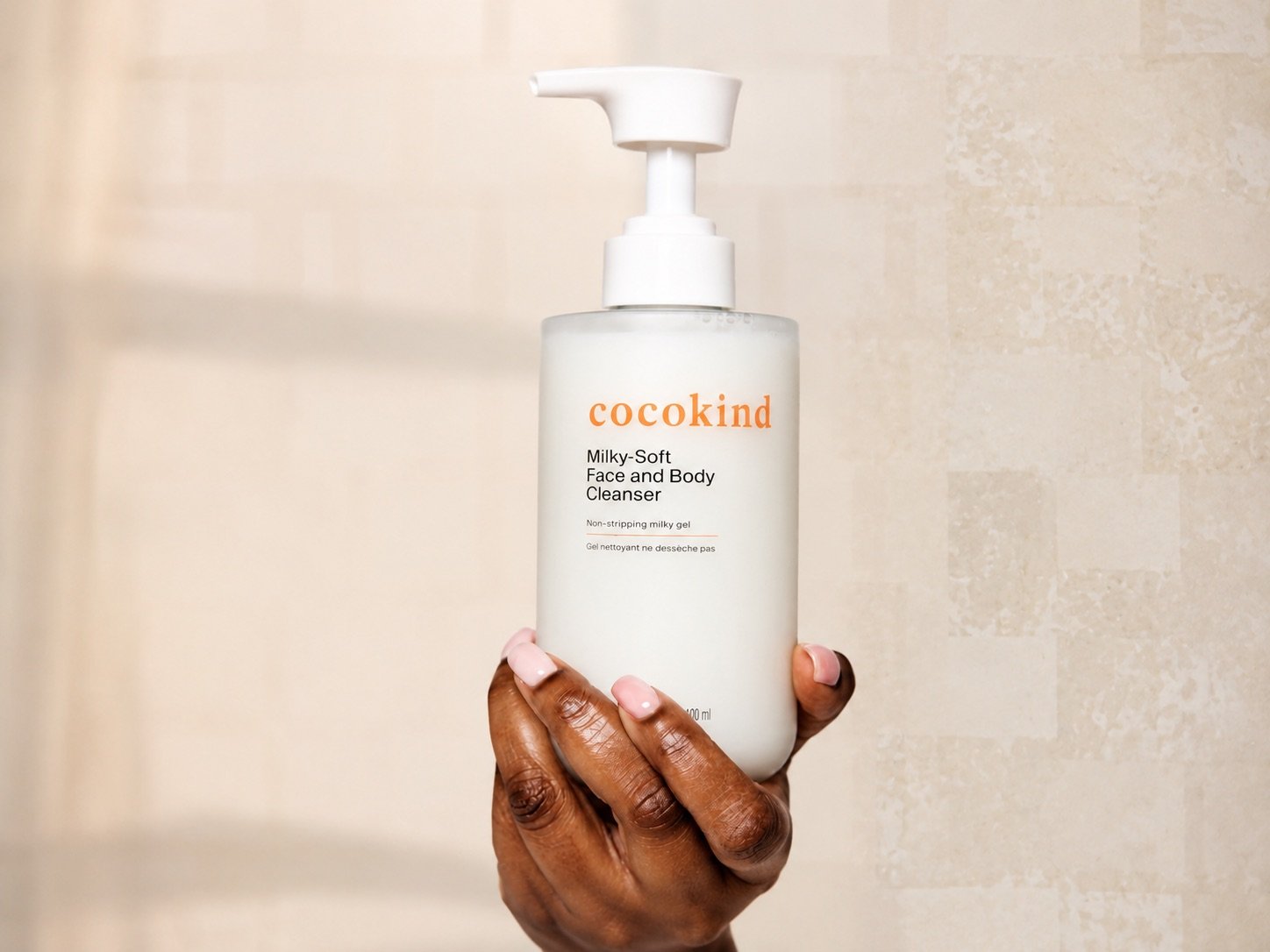 Cocokind face wash and body cleanser bottle designed for sensitive skin care routines
