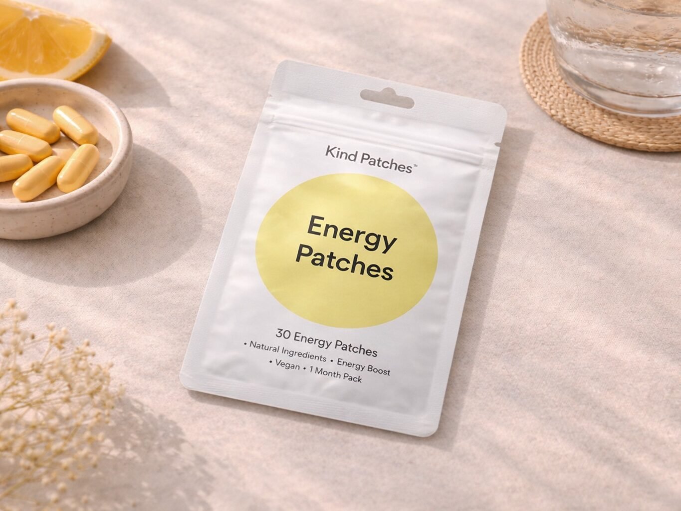 Kind Patches Energy Patch single patch shown in a clean wellness product shot